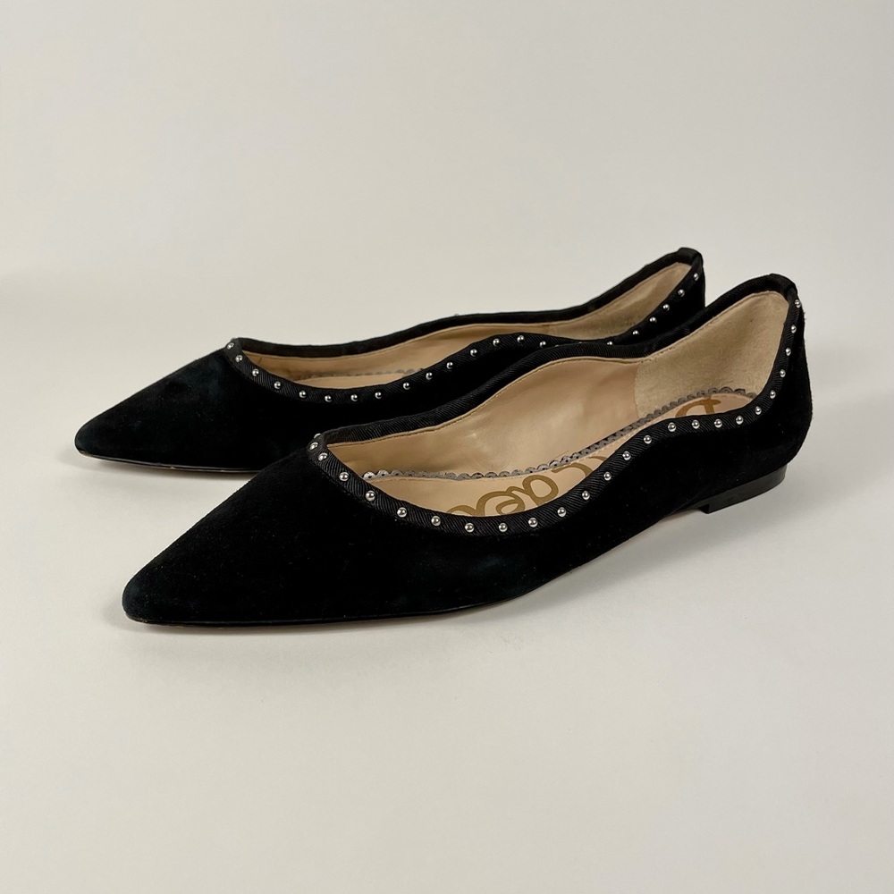 Sam Edelman Rivera Black Suede Studded Flats